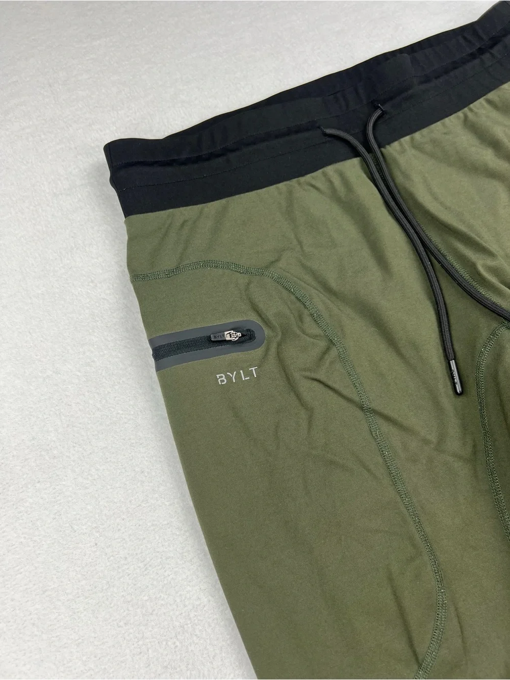 BYLT Premium Basics Elite+ Jogger Pants Mens Size M Olive Green Slim Performance
